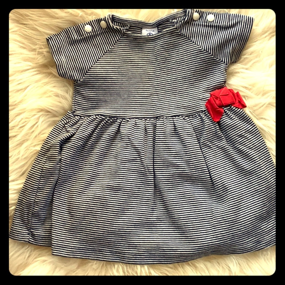Petit Bateau Striped Cotton Dress - 6M